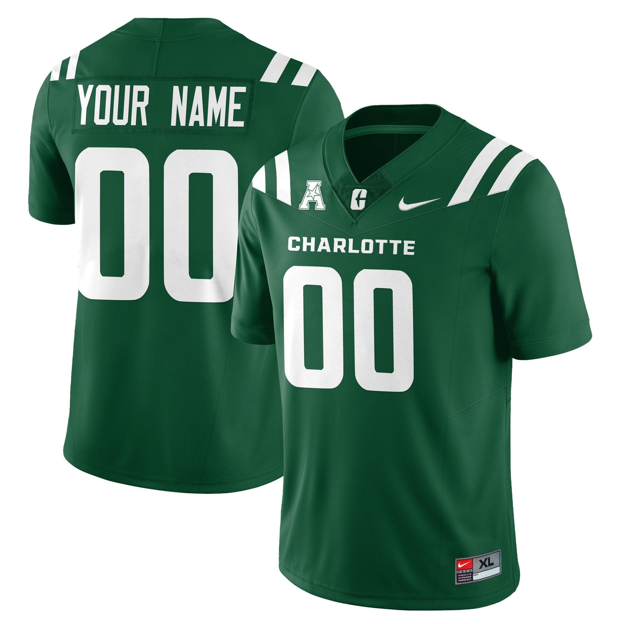 Custom Charlotte 49ers Jersey Name, Number Football 2025 Limited Stitched Green