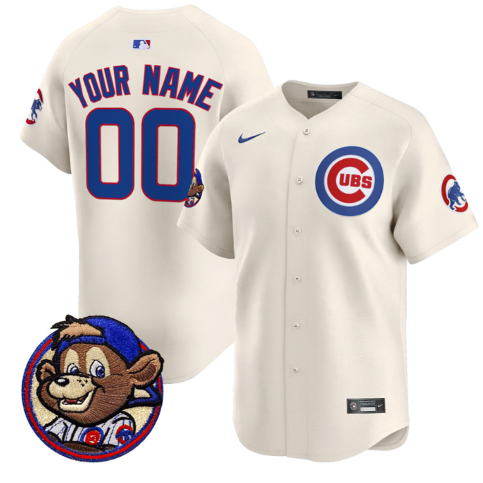 Custom Chicago Cubs Jersey Clark Patch Vapor Premier Limited Stitched Cream