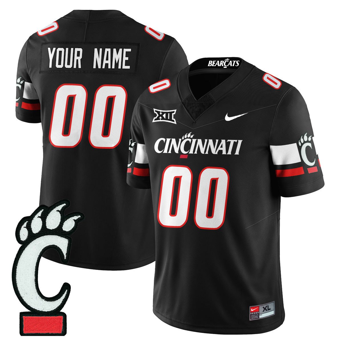 Custom Cincinnati Bearcats Jersey Name, Number Football 2025 Stitched Red