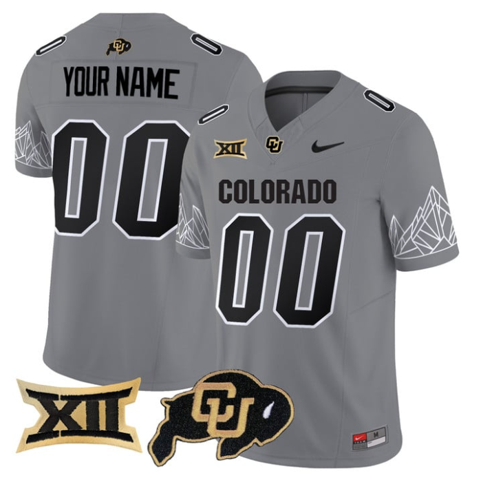 Custom Colorado Buffaloes Jersey Name, Number 2025 Limited V2 Stitched Gray