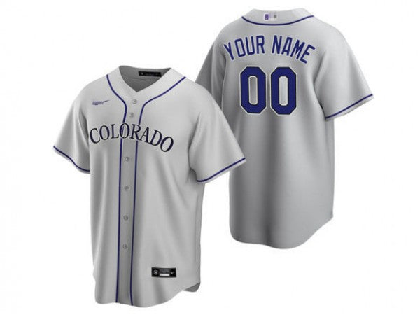 Custom Colorado Rockies Cool Base Jersey - Gray