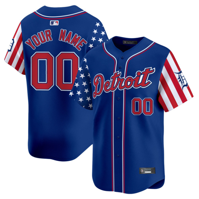 Custom Detroit Tigers Jersey 2025 Memorial Day Vapor Premier Limited Stitched Royal