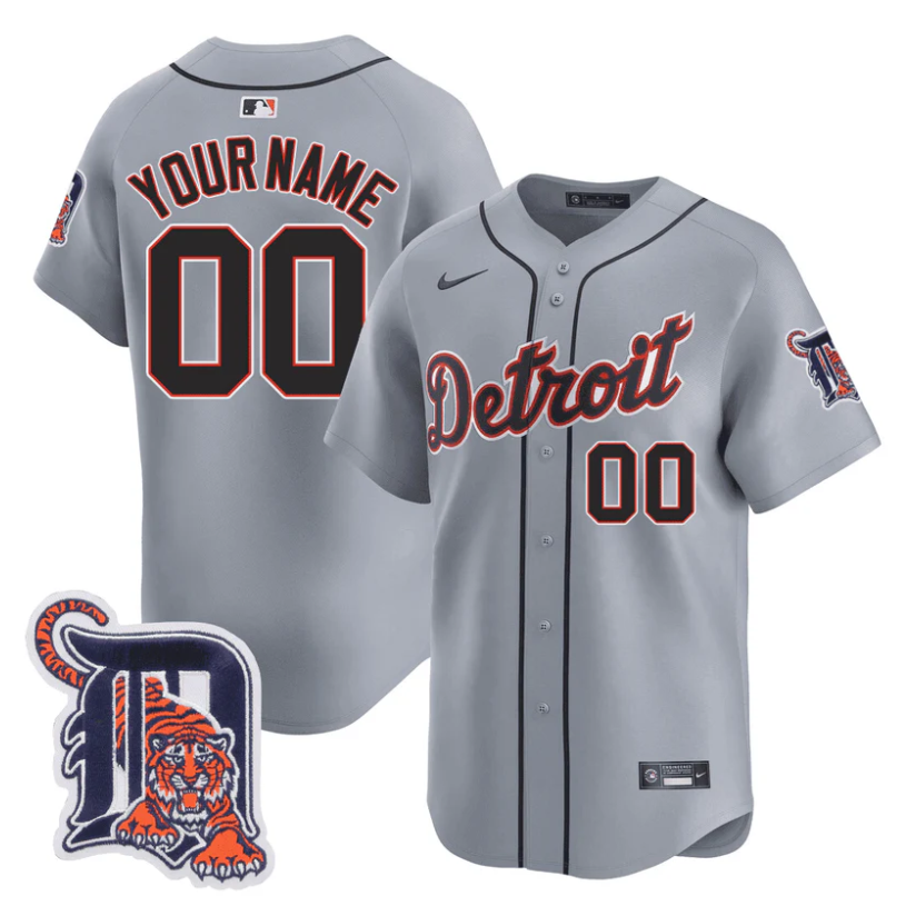 Custom Detroit Tigers Jersey Name, Number Baseball Stitched Flex Grey