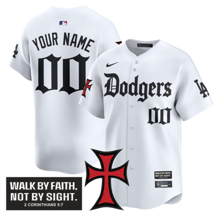 Custom Dodgers Jersey Faith Glory Edition Vapor Premier Limited Stitched White