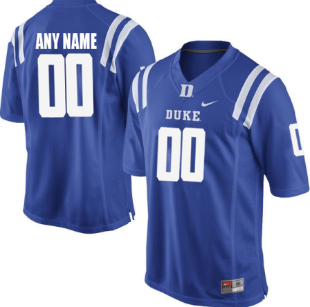 Custom Duke Blue Devils Jersey Name and Number NCAA College Football Replica Blue