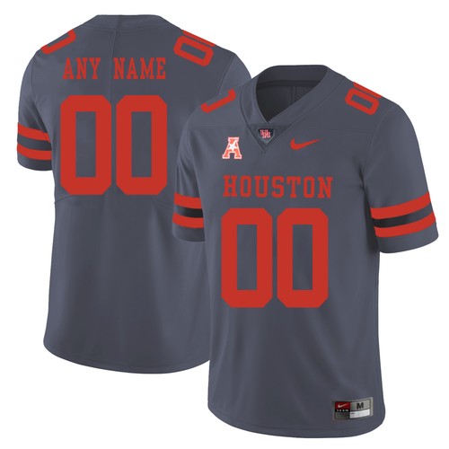 Custom Houston Cougars Jersey Name and Number NCAA College Football Grey