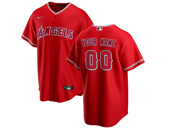 Custom Los Angeles Angels Cool Base Jersey - Red