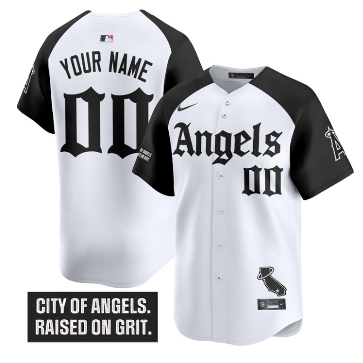 Custom Los Angeles Angels Jersey Gothic Halo Edition Stitched Alternate