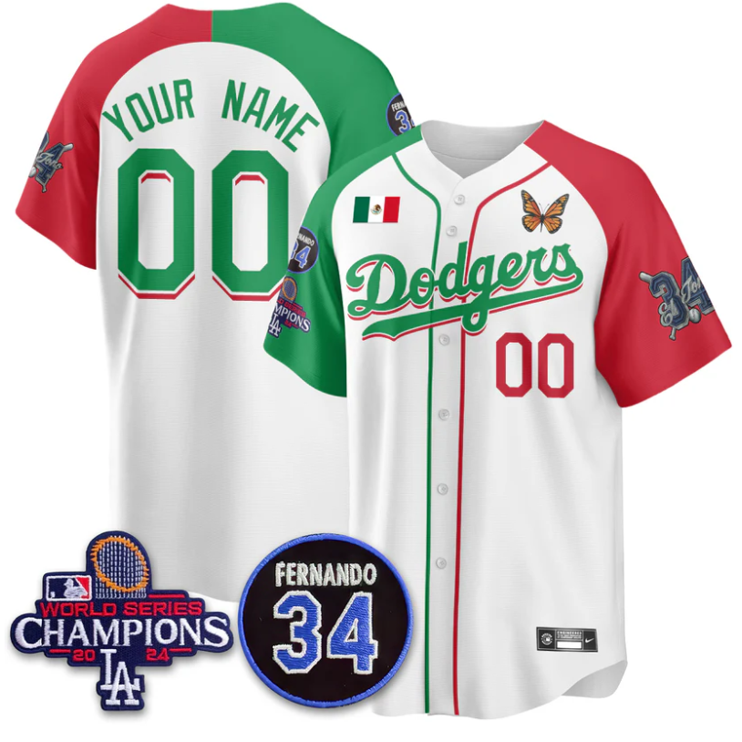 Custom Los Angeles Dodgers Jersey Mexican For 34 Stitched Alternate