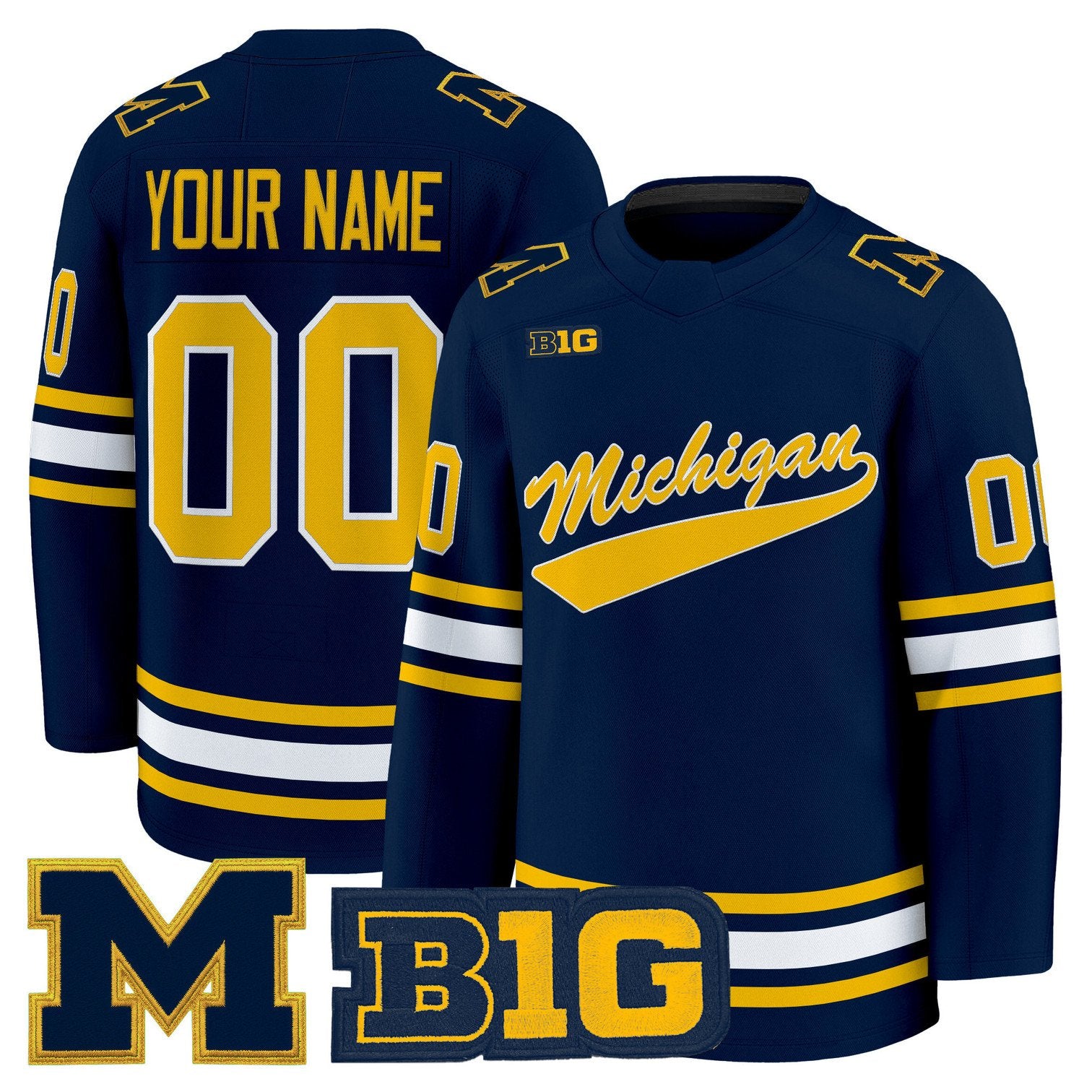 Custom Michigan Wolverines Jersey Name, Number 2025-26 Premium Stitched Navy