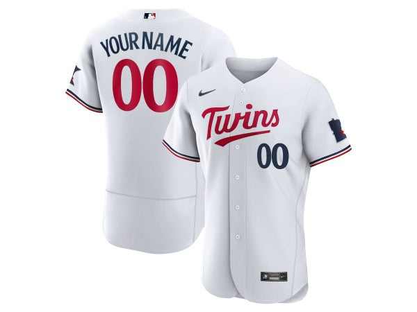Custom Minnesota Twins Flex Base Jersey - White