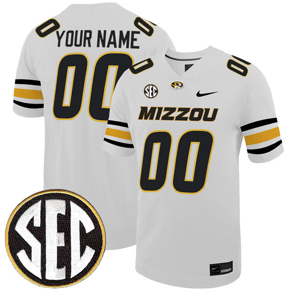 Custom Missouri Tigers Jersey Name and Number College Football White – All Stitched