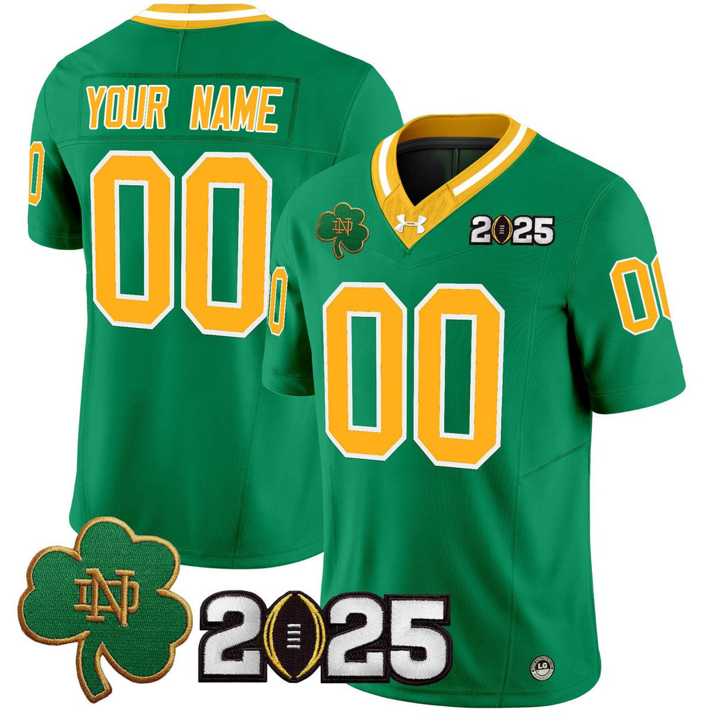 Custom Notre Dame Jersey Name, Number 2025 CFP Final Patch V3 Stitched Throwback