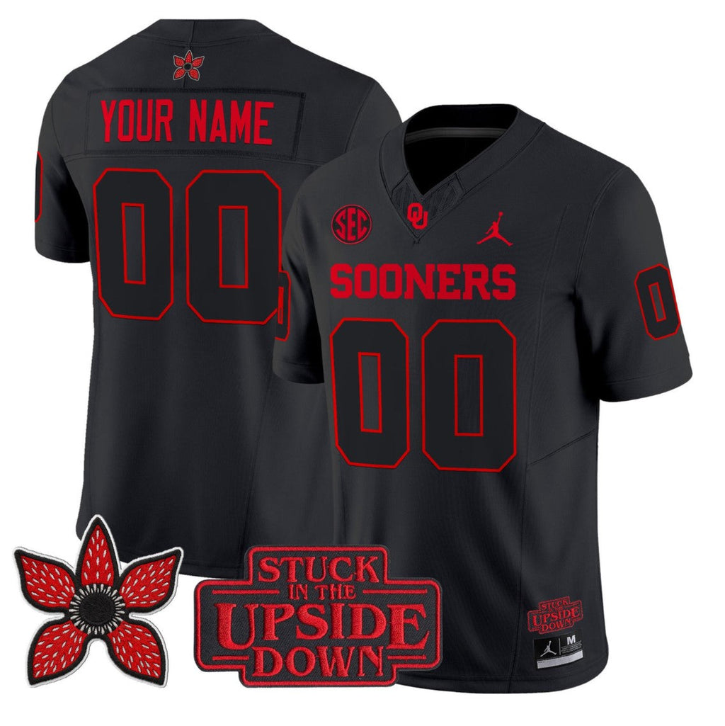 Custom Oklahoma Sooners Jersey Stranger Things Edition Vapor Limited Stitched