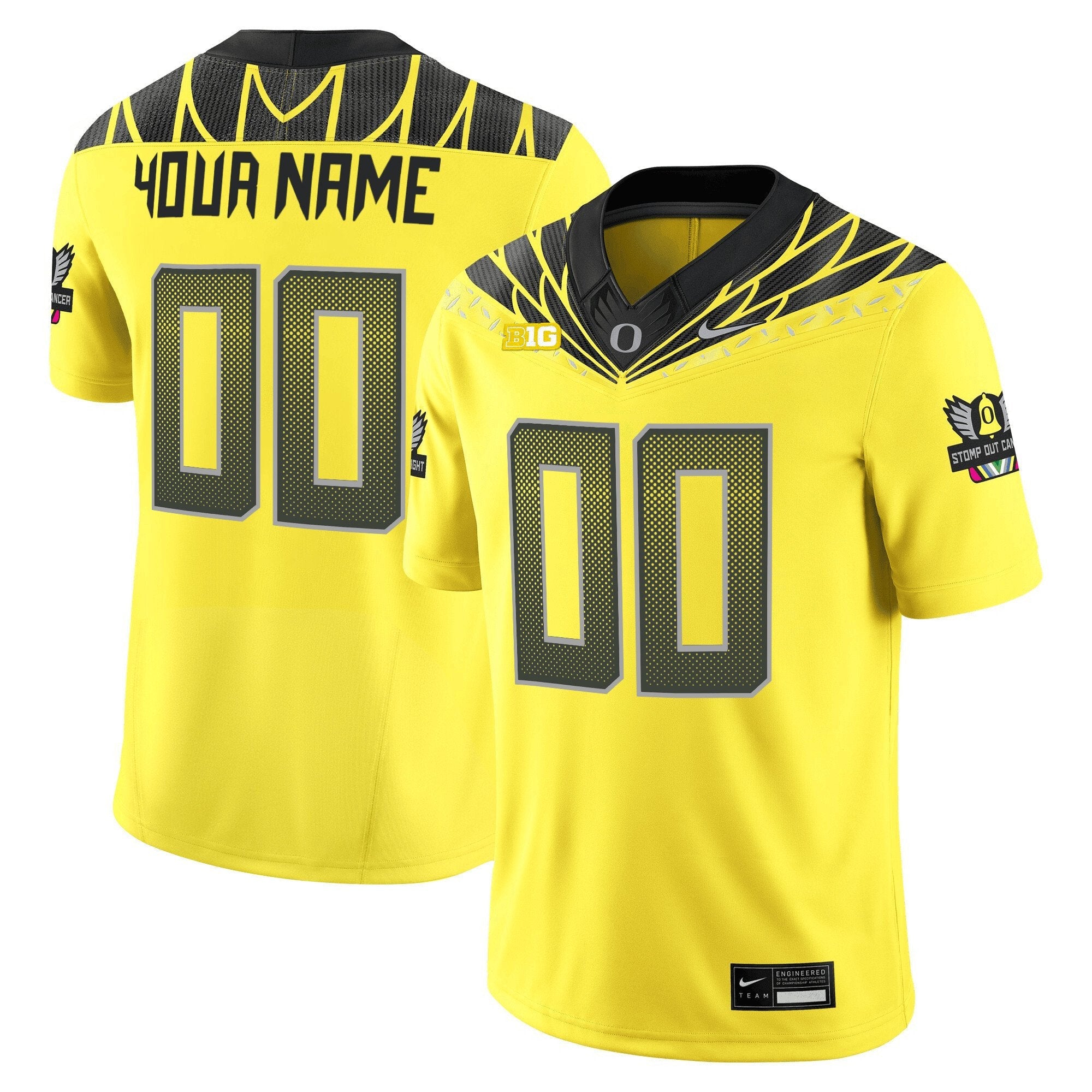 Custom Oregon Ducks Jersey Name, Number 2025 Vapor Limited V2 Stitched Yellow
