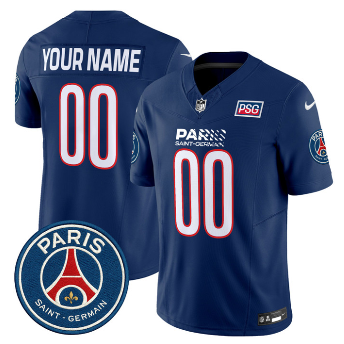 Custom Paris Saint-Germain 2025 Jersey Name, Number Football Stitched Navy
