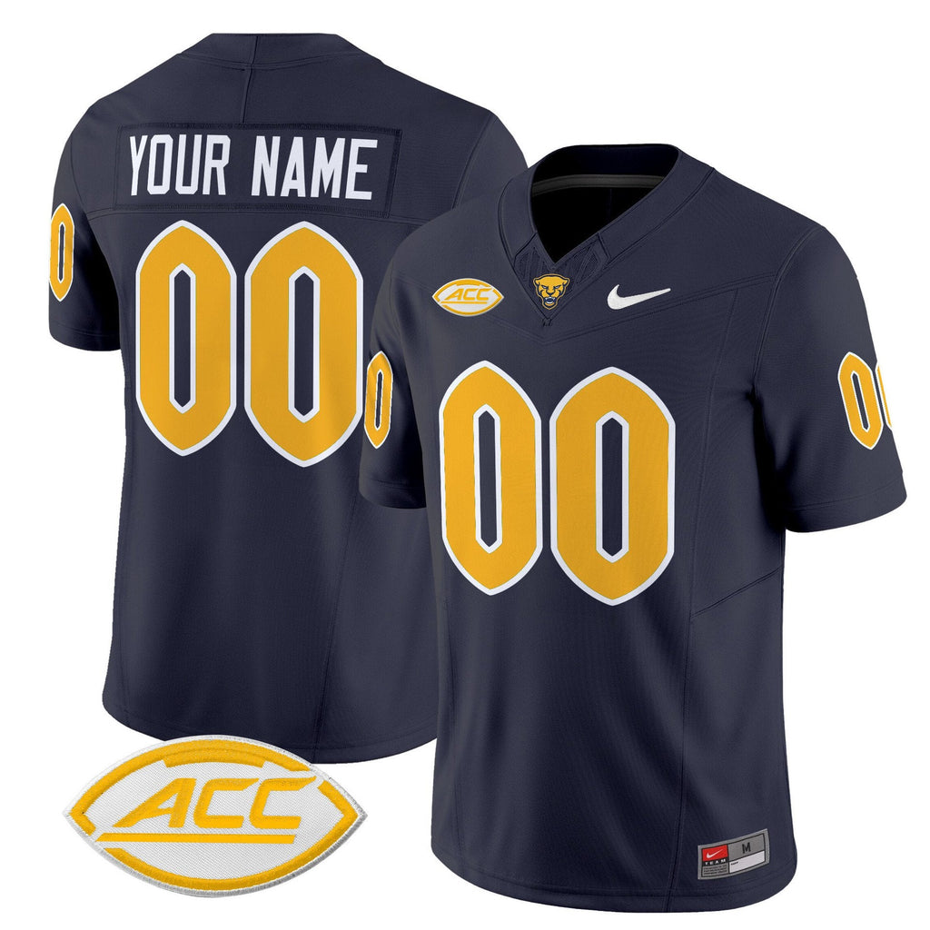 Custom Pittsburgh Panthers Jersey Stitched Navy