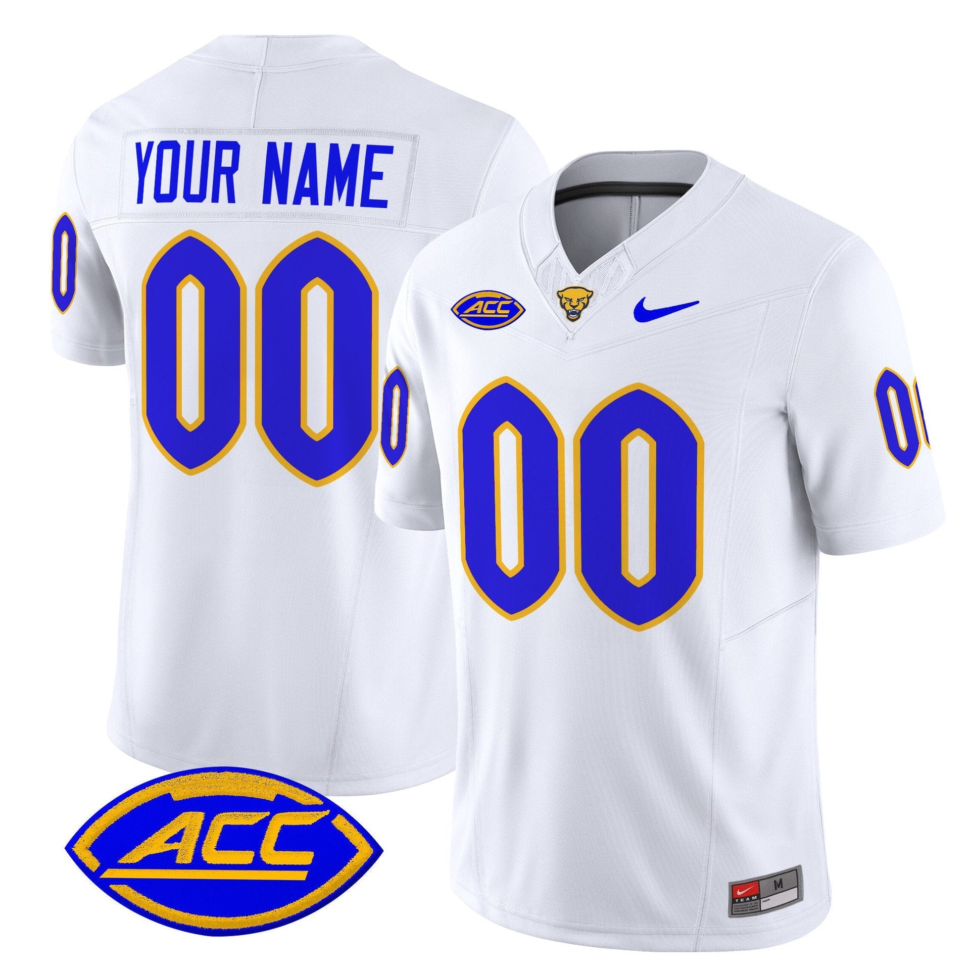 Custom Pittsburgh Panthers Jersey Name, Number 2025 Limited Stitched White
