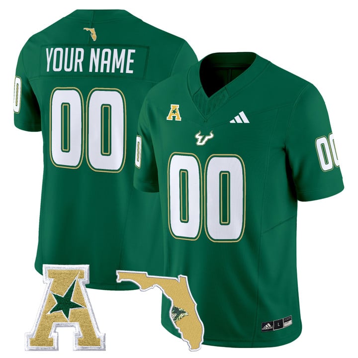 Custom South Florida Bulls Jersey 2025 Vapor Limited Stitched Green