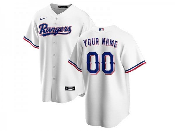 Custom Texas Rangers Cool Base Jersey White