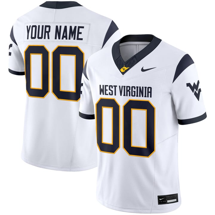 Custom West Virginia Mountaineers Jersey 2025 Vapor Limited Stitched White