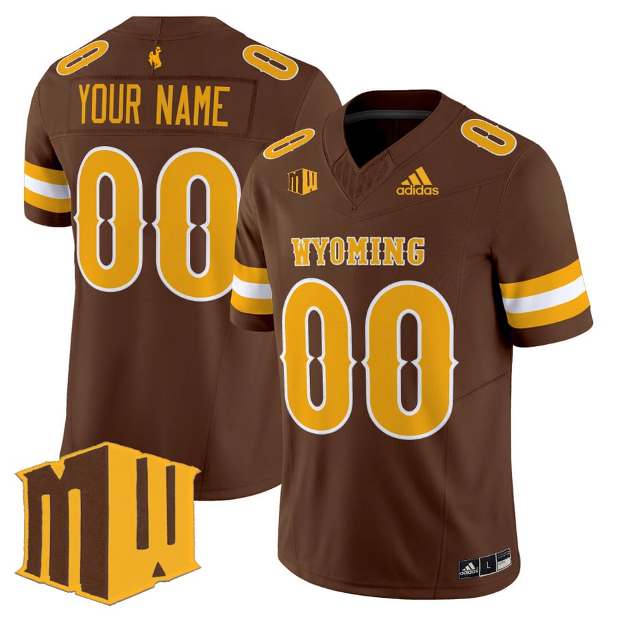 Custom Wyoming Cowboys Jersey Name, Number 2025 Vapor Limited Stitched Brown