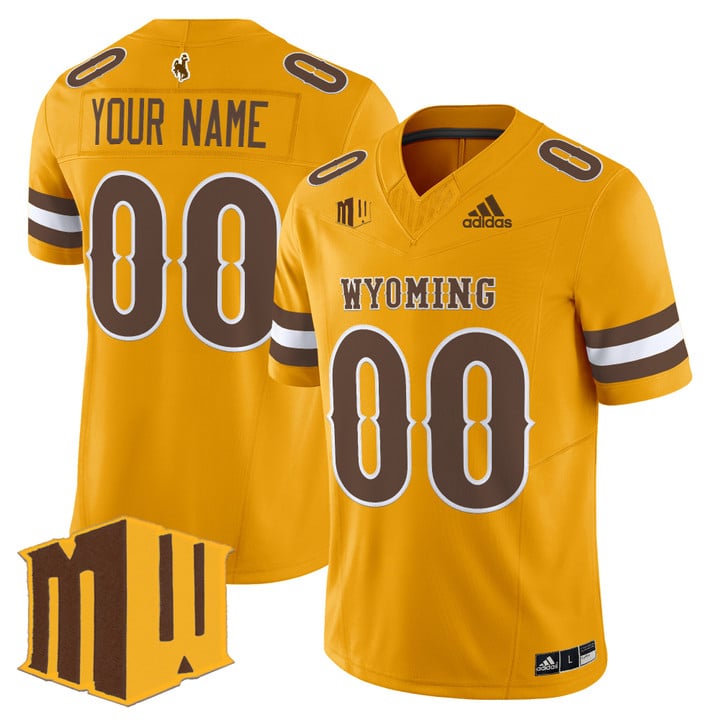 Custom Wyoming Cowboys Jersey Name, Number 2025 Vapor Limited Stitched Gold