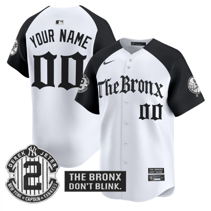 Custom Yankees Jersey The Bronx Gothic Ink Drop Edition Stitched Alternate