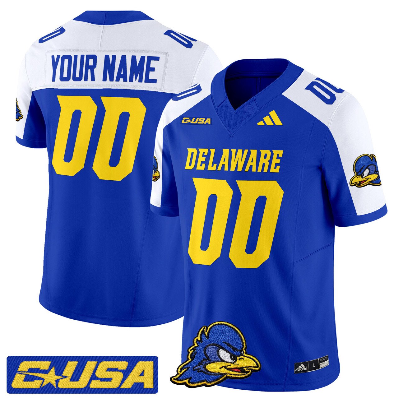 Custom Delaware Blue Hens Jersey Name, Number 2025 Vapor Limited Stitched