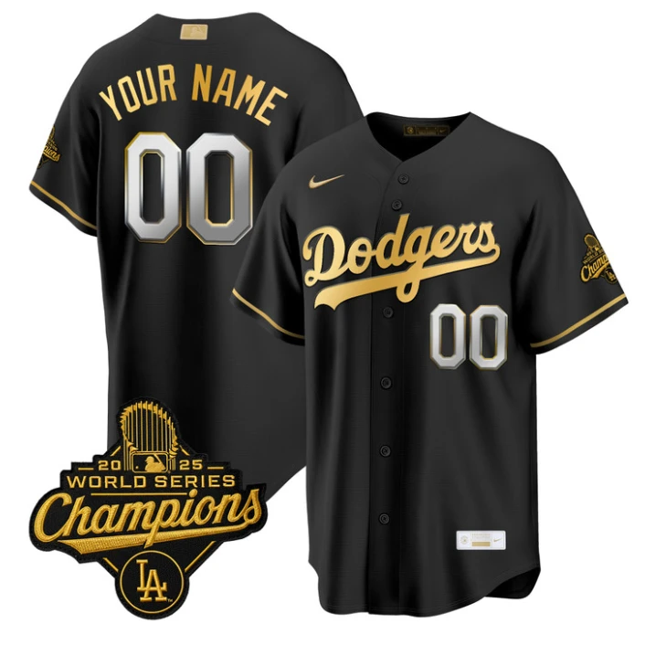Custom Dodgers Jersey Name, Number Gold Collection Premier Stitched