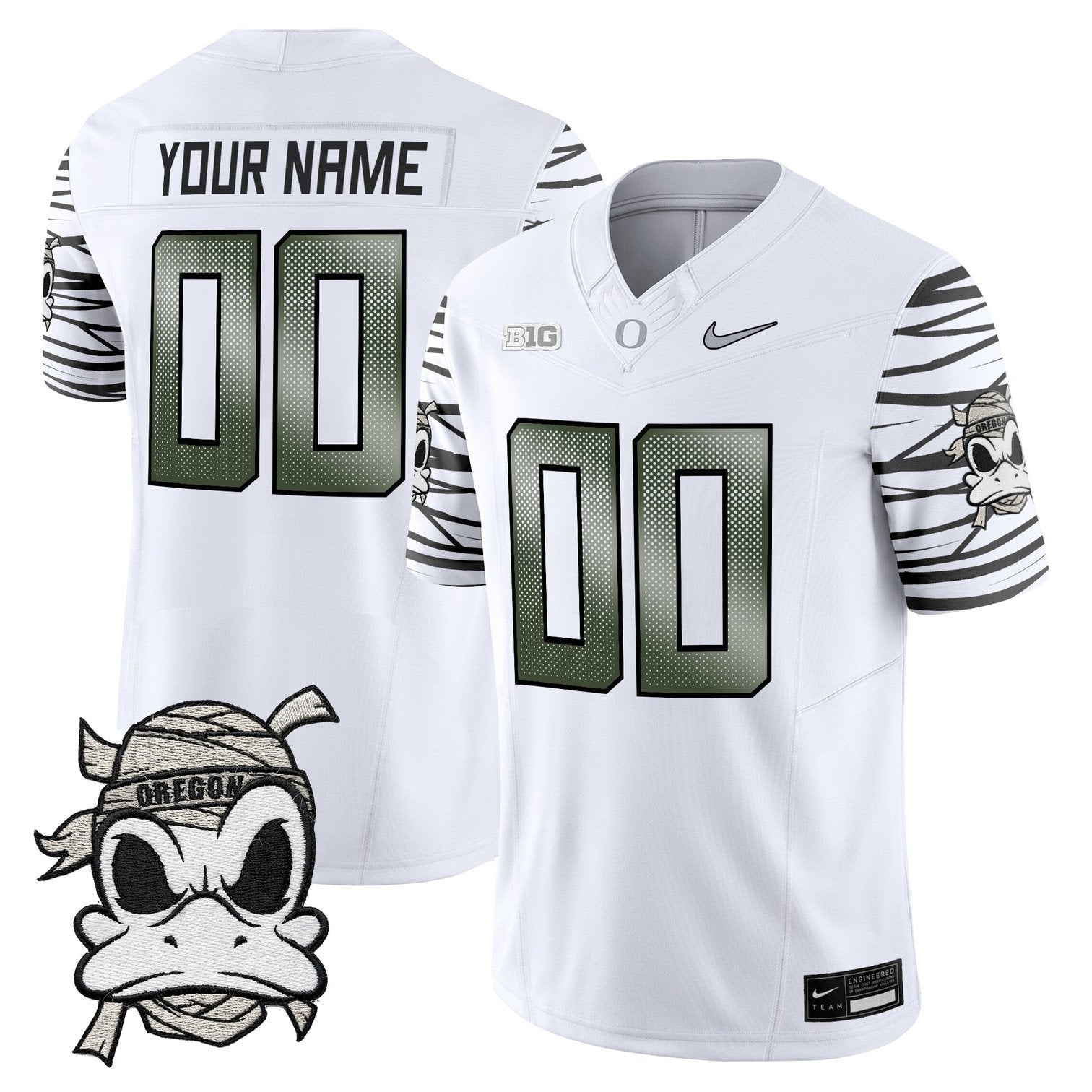 Custom Oregon Ducks 2025 Jersey Mummy Duck Vapor Limited Stitched