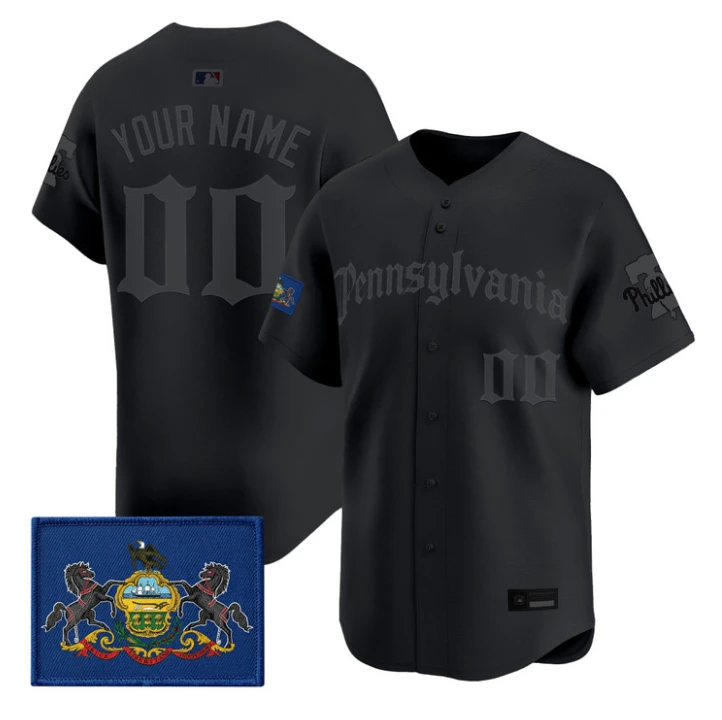 Custom Phillies Jersey Name, Number Pennsylvania Gothic Edition Stitched