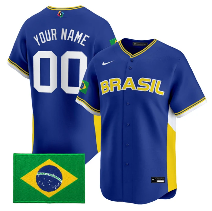 Custom Team Brazil Jersey Name, Number 2026 World Baseball Stitched