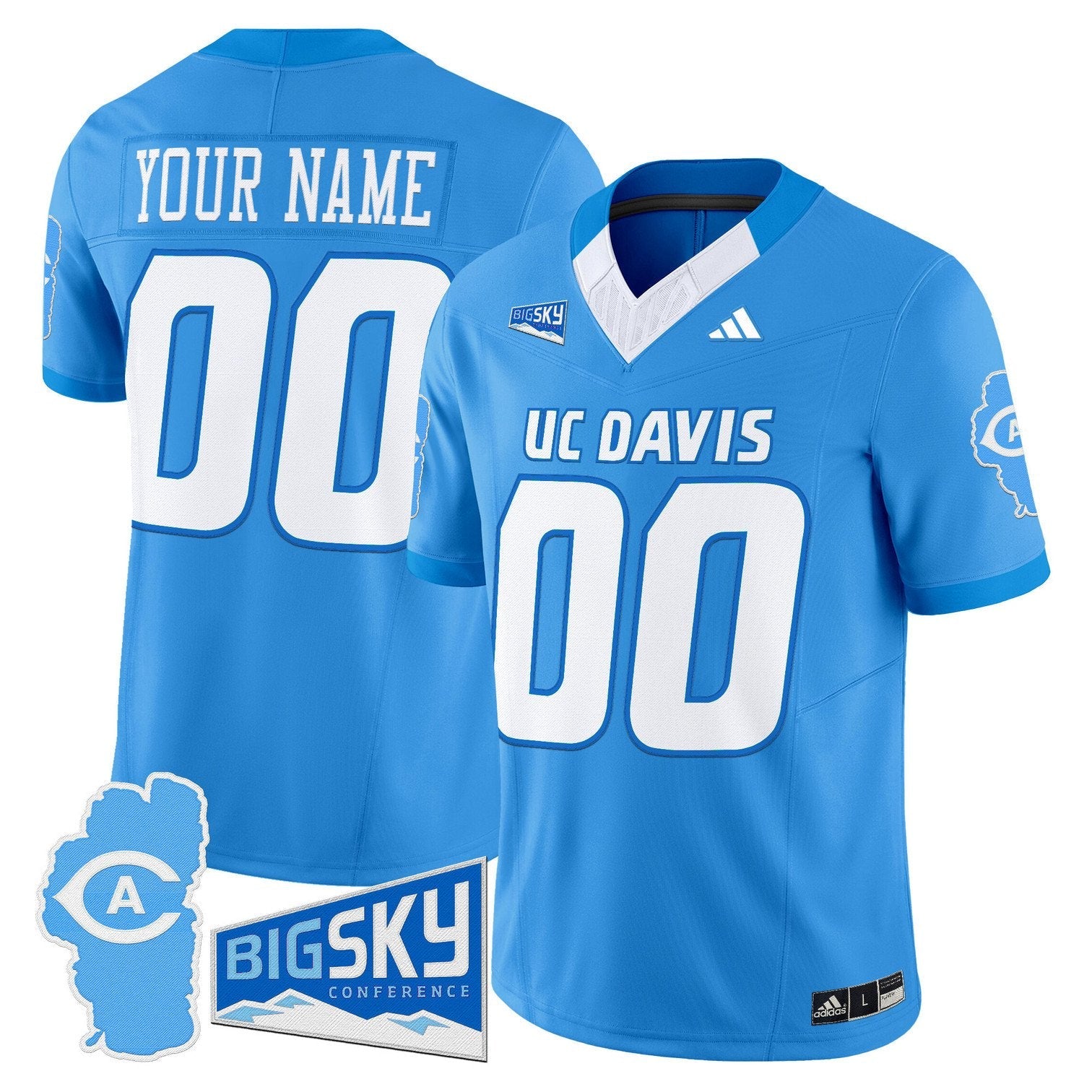 Custom UC Davis Aggies Jersey 2025 Lake Tahoe Patch Stitched