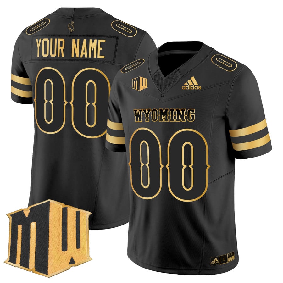 Custom Wyoming Cowboys Jersey 2025 Gold Vapor Limited Stitched