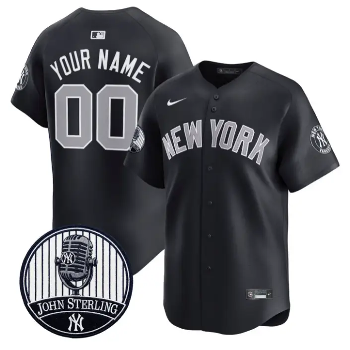 Custom Yankees Jersey Name, Number John Sterling Voice Tribute Stitched