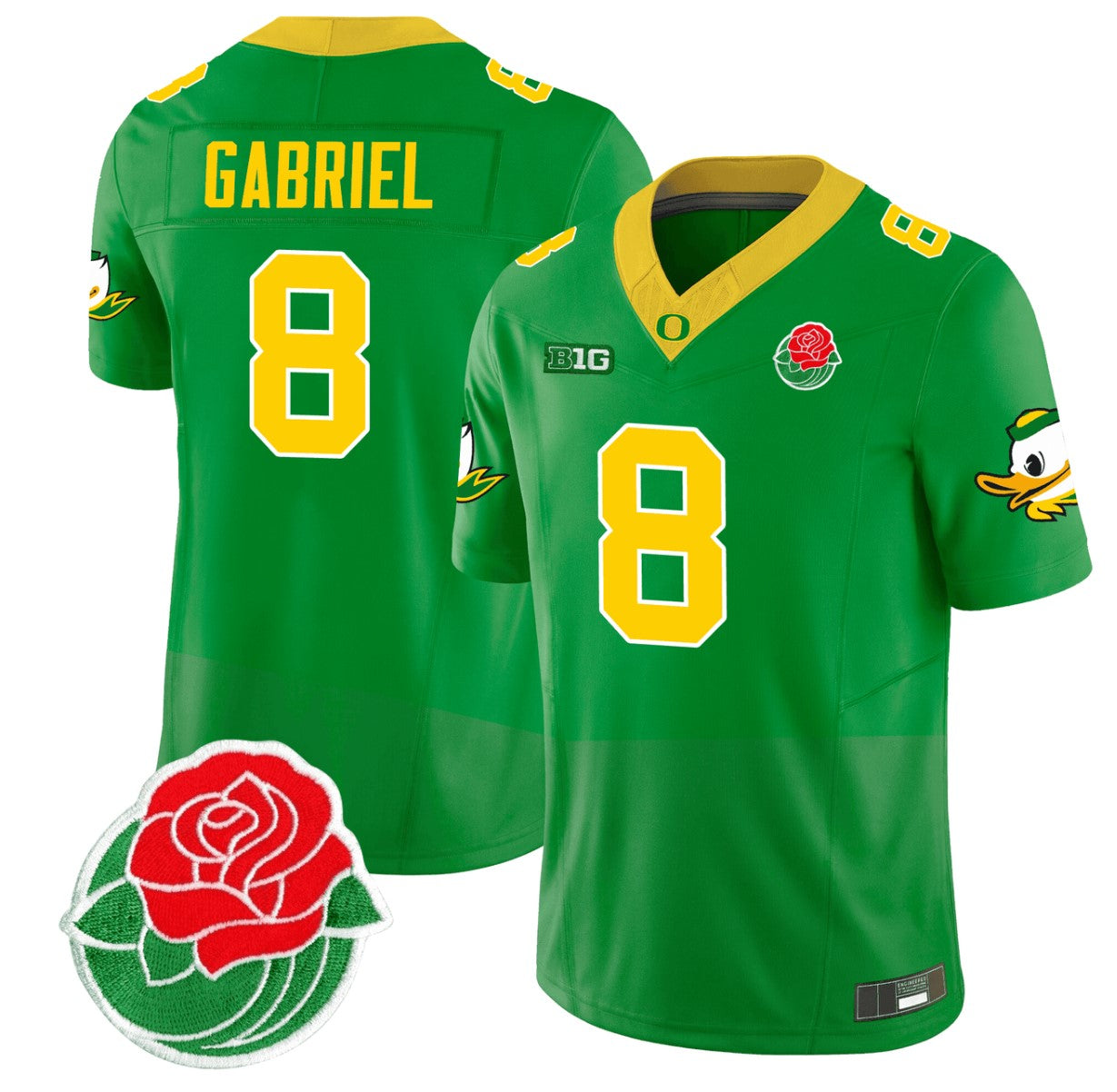 Dillon Gabriel Jersey #8 Oregon Ducks Rose Bowl Patch Vapor Football Green