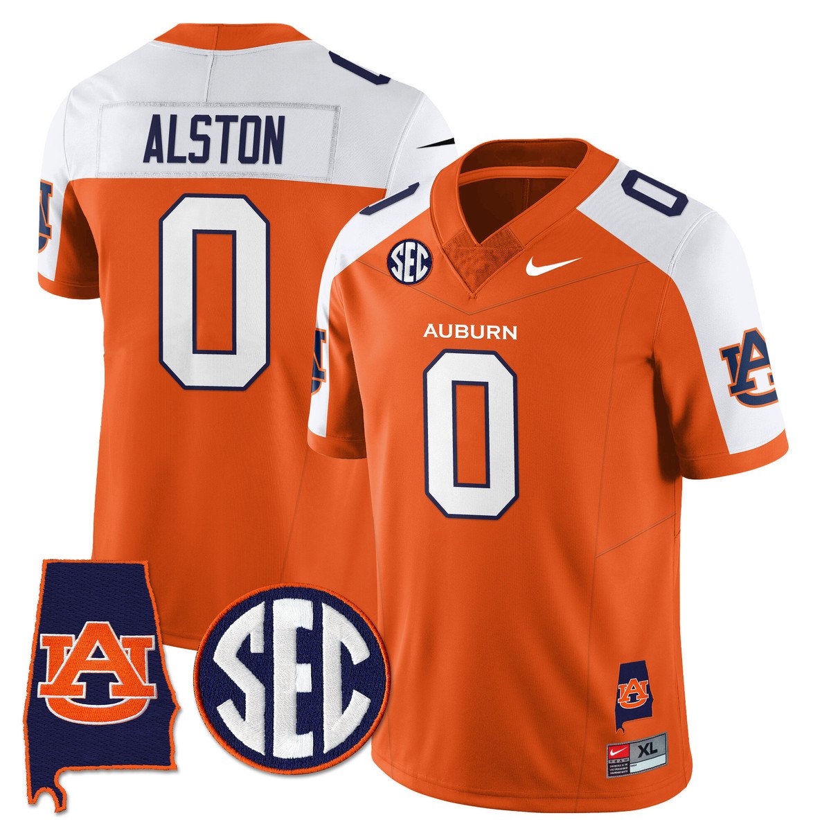 Damari Alston Jersey #0 Auburn Tigers Alabama Patch Vapor Stitched Orange Alter