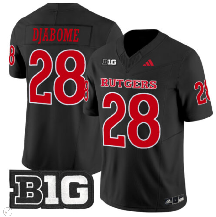 Dariel Djabome Jersey #28 Rutgers Scarlet Knights Vapor Limited Football Black