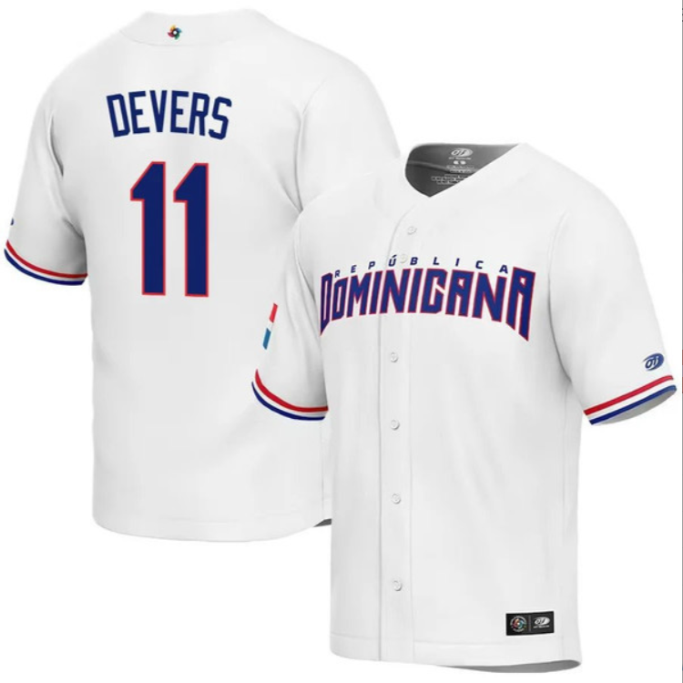 Dominican Baseball Rafael Devers World Baseball Classic Jersey – White