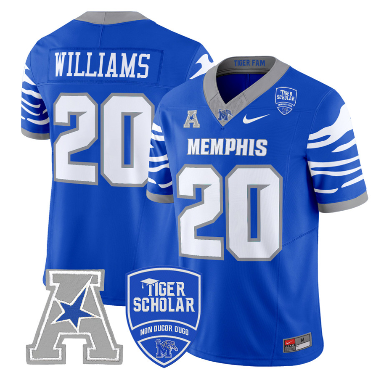 DeAngelo Williams Jersey #20 Memphis Tigers 2024 Vapor Limited Stitched Royal