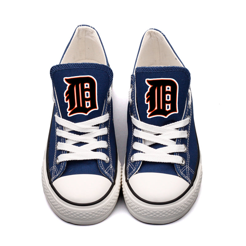 Detriot Tigers Limited Print MLB Baseball Fans Low Top Canvas Shoes Sport Sneakers T-DAC116L