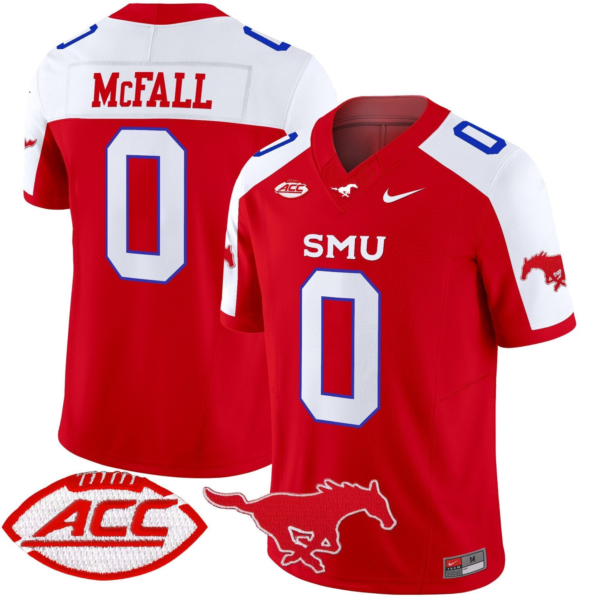 Derrick McFall Jersey #0 SMU Mustangs 2025 Vapor Limited Stitched Red Alter
