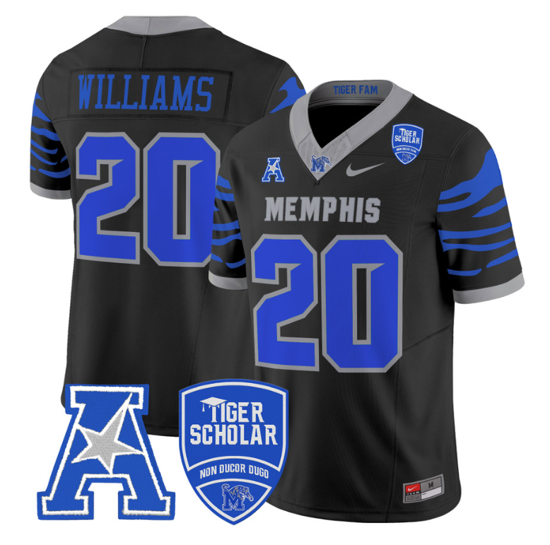 DeAngelo Williams Jersey #20 Memphis Tigers 2024 Vapor Limited Stitched White
