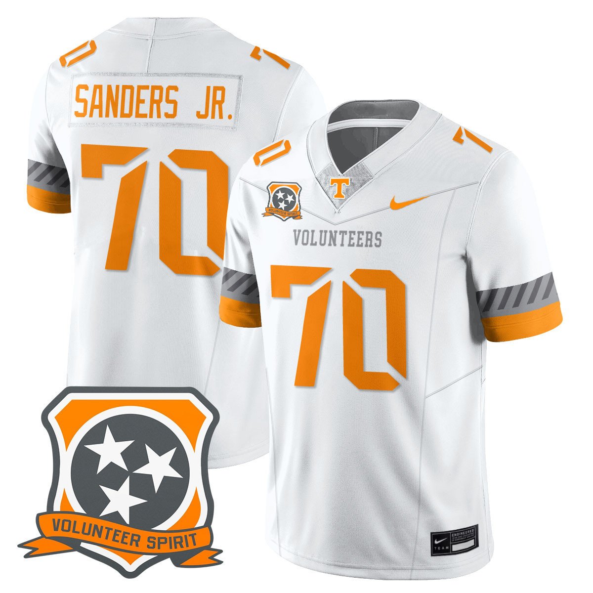David Sanders Jr Jersey #70 Tennessee Volunteers 2025 Spirit Stitched White