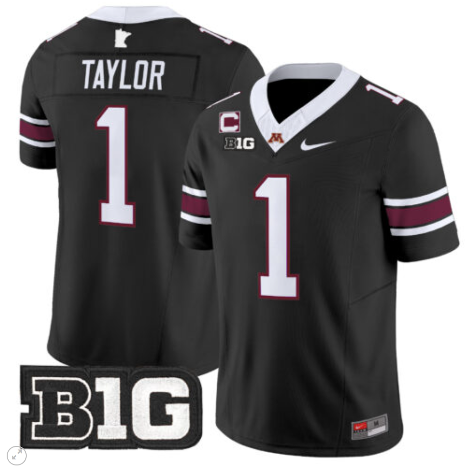 Darius Taylor Jersey #1 Minnesota Golden Gophers Vapor Limited Football Black