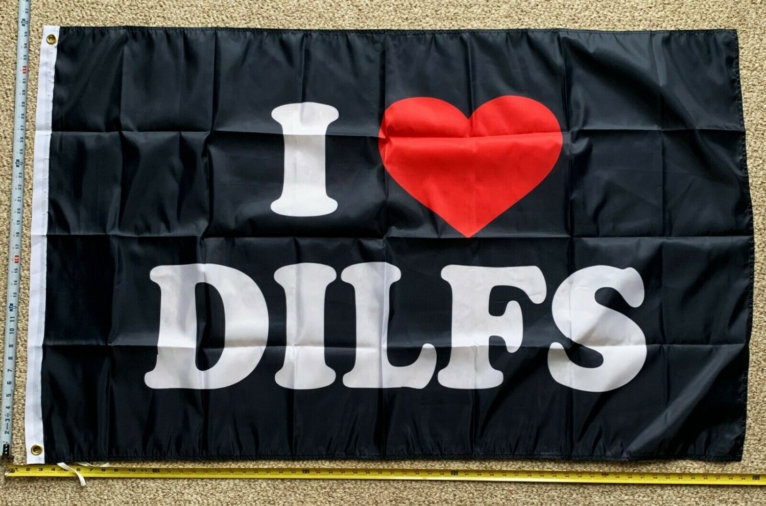 DILF Flag I Heart DILF B Dad Beer Busch Bud Trump Sign Poster 3x5'