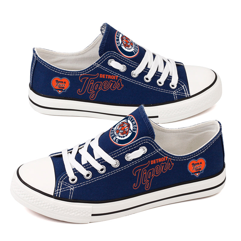 Detroit Tigers Limited Print MLB Baseball Fans Low Top Canvas Shoes Sport Sneakers T-DAC174L