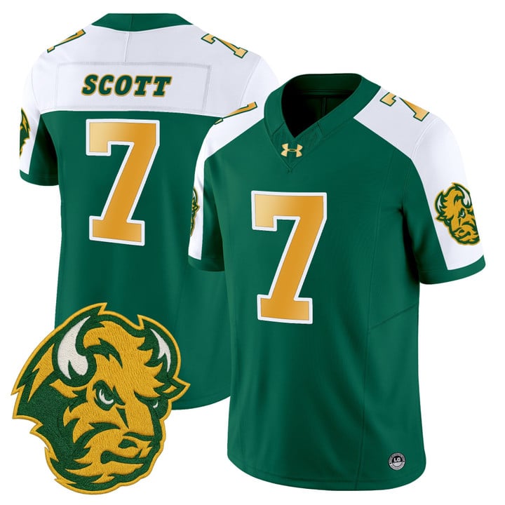 DJ Scott Jersey #7 North Dakota State Bison Vapor Limited Stitched Green Alter
