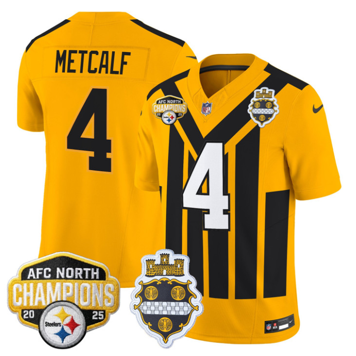 DK Metcalf Jersey #4 AFC North Division Champions 2025 Stitched 1933 Throwback